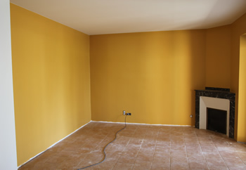 déco séjour jaune miel couleur